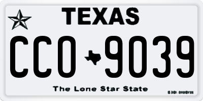 TX license plate CCO9039