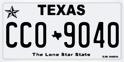 TX license plate CCO9040