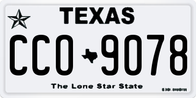 TX license plate CCO9078