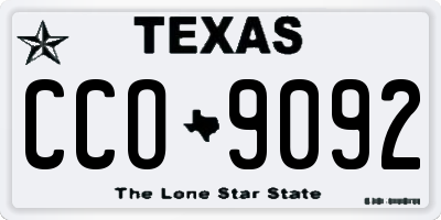 TX license plate CCO9092