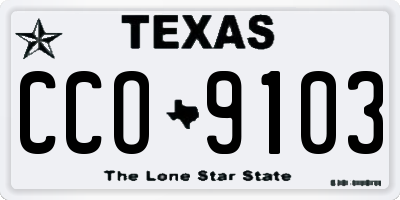 TX license plate CCO9103