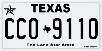 TX license plate CCO9110