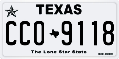 TX license plate CCO9118