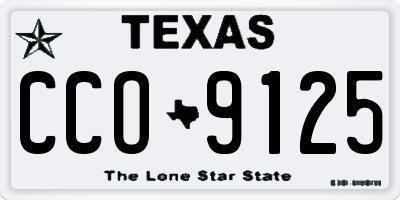 TX license plate CCO9125
