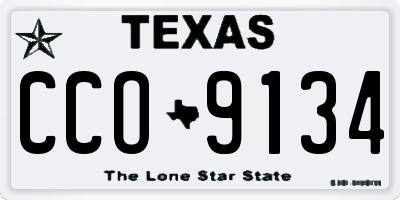 TX license plate CCO9134