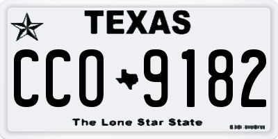TX license plate CCO9182