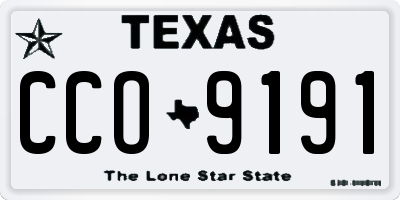 TX license plate CCO9191