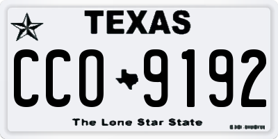 TX license plate CCO9192