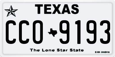 TX license plate CCO9193