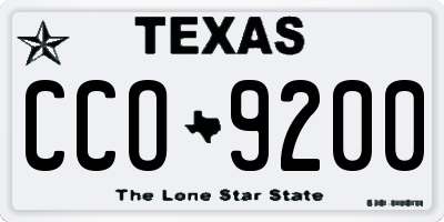 TX license plate CCO9200