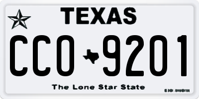 TX license plate CCO9201