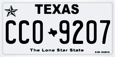 TX license plate CCO9207