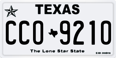 TX license plate CCO9210