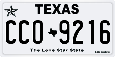 TX license plate CCO9216