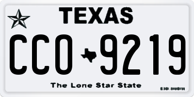 TX license plate CCO9219