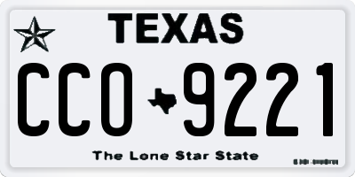 TX license plate CCO9221