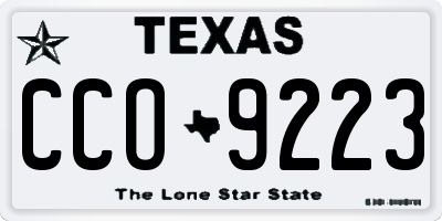 TX license plate CCO9223
