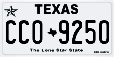 TX license plate CCO9250