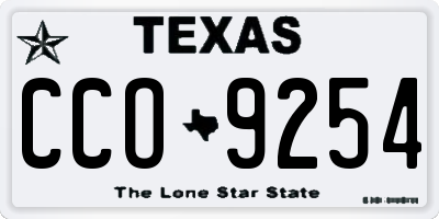 TX license plate CCO9254