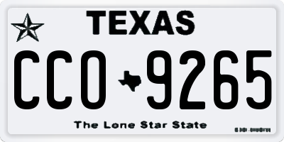 TX license plate CCO9265