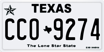 TX license plate CCO9274
