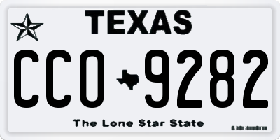 TX license plate CCO9282