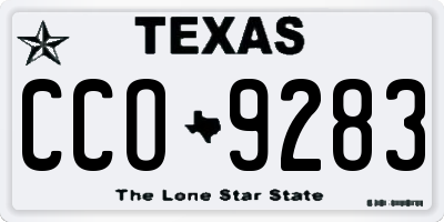 TX license plate CCO9283