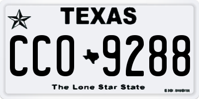 TX license plate CCO9288