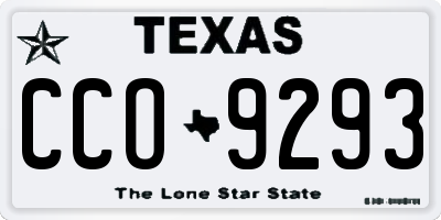 TX license plate CCO9293