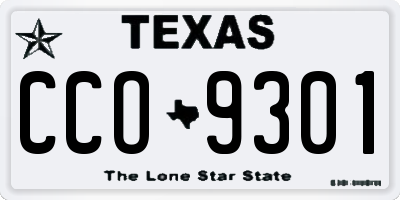 TX license plate CCO9301