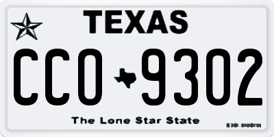 TX license plate CCO9302