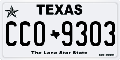 TX license plate CCO9303