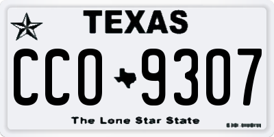 TX license plate CCO9307