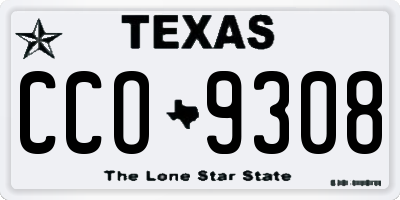 TX license plate CCO9308