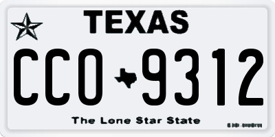TX license plate CCO9312