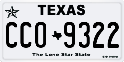 TX license plate CCO9322