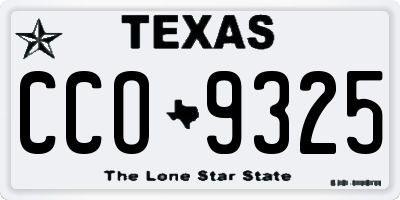 TX license plate CCO9325