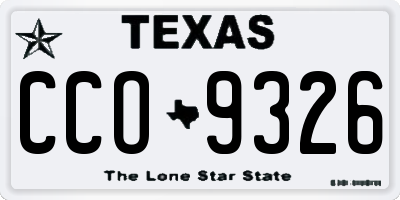 TX license plate CCO9326