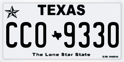 TX license plate CCO9330