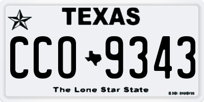 TX license plate CCO9343