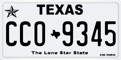 TX license plate CCO9345
