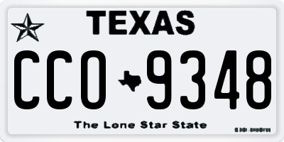 TX license plate CCO9348