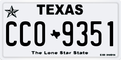 TX license plate CCO9351