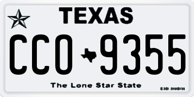 TX license plate CCO9355