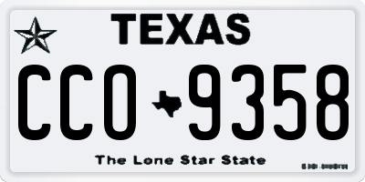 TX license plate CCO9358