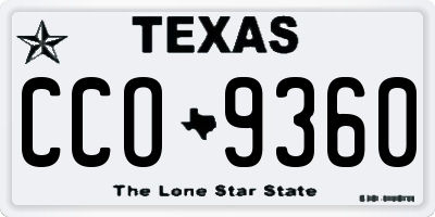 TX license plate CCO9360