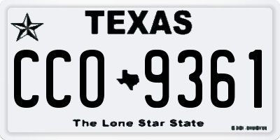 TX license plate CCO9361