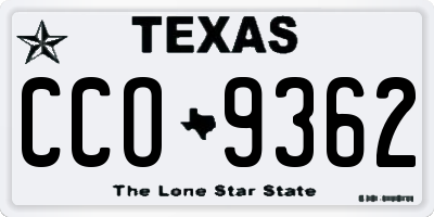 TX license plate CCO9362