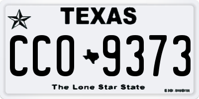 TX license plate CCO9373