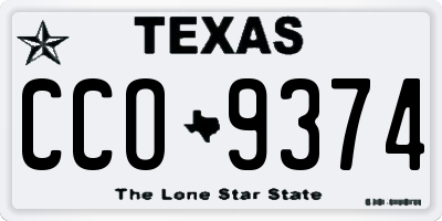 TX license plate CCO9374